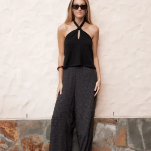 Lexi Elastic Waist Pant - Black Polkadot(XXS)